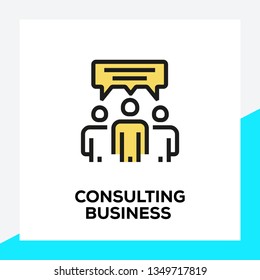 CONSULTING BUSINESS LINE ICON SET