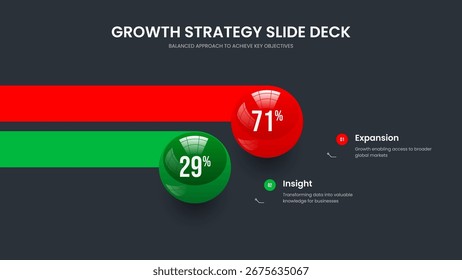 Consulting Campaign Slide Layout Vector Illustration. Enterprise Proposal Two Step Chart Presentation Template. Service Introduction 2 Option Graph Frame Design.
