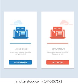 Consulting, Chat, Dialog, Internet, Online, Social  Blue and Red Download and Buy Now web Widget Card Template