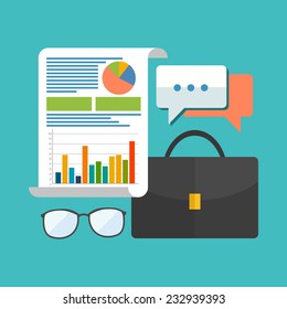 Consulting concept. Colorful flat design icon.  Vector illustration