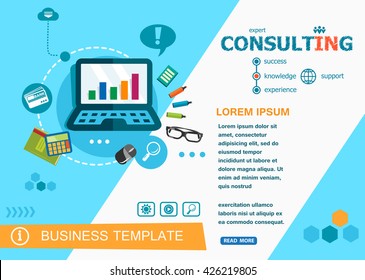 Consulting concepts of words learning and training. Consulting flat design banners for website and mobile website, easy to use and highly customizable.