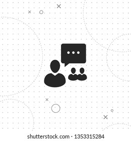 Consulting, conference, vector best flat icon on texture background , EPS 10