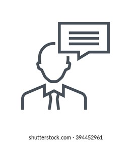Consulting, customer service icon suitable for info graphics, websites and print media and  interfaces. Line vector icon.