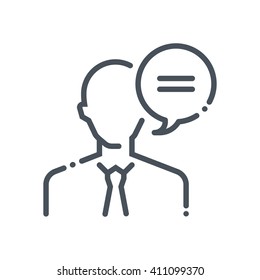 Consulting, Kundenservice-Symbol geeignet für Infografiken, Websites, Printmedien und Schnittstellen. Handgezeichneter Stil, Linie, Vektorillustration Symbol.