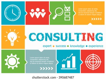 Consulting design illustration concepts for business, consulting, management, career. Consulting  concepts for web banner and printed materials.