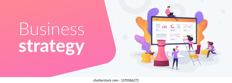 Consulting, expert advice, business strategy and support concept on white background.Vector banner template for social media with text copy space and infographic concept illustration.