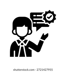 Ilustração de vetor de glifos de ícones de experiência em consultoria