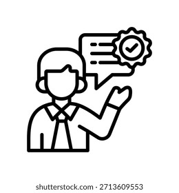 Ilustração do vetor de linha de ícone da experiência em consultoria