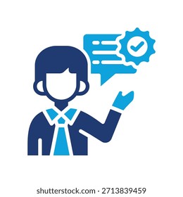 Ilustração de vetor misto do ícone da experiência em consultoria