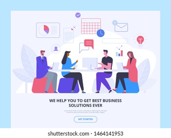 Consulting firm landing page vector template