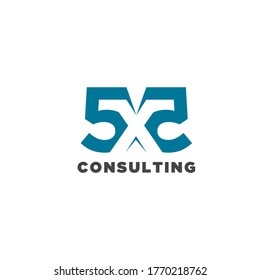 Consulting five X 5 design modern logo vector, symbol illustration.