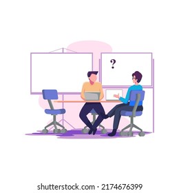 Consulting flat style illustration design