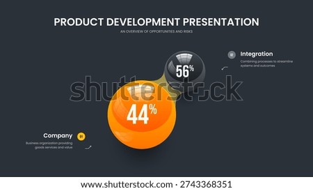 Consulting Forecast Two Step Infographic Frame Layout. Minimalist Portfolio 2 Element Diagram Presentation Template. Medical Innovation Slideshow Design Vector Illustration.