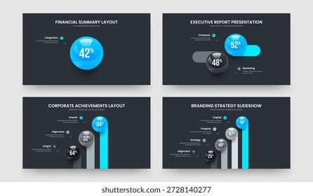 Consulting Growth One Two Three Four Step Diagram Slide Layout Vetor Illustration Collection. Visual Performance 1 2 3 4 Opção Infográfico Slideshow Template Bundle.
