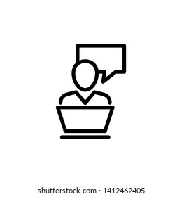 Consulting icon design or consultation activity illustration, editable stroke