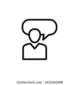 Consulting icon design or consultation activity illustration, editable stroke