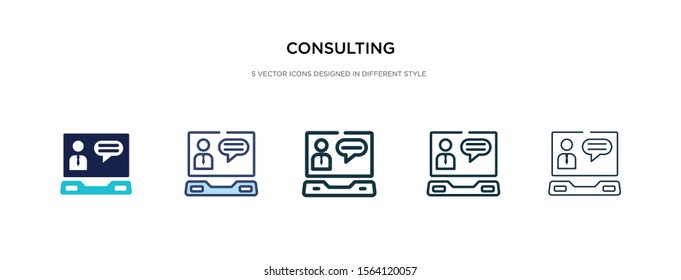 consulting icon in different style vector illustration. two colored and black consulting vector icons designed in filled, outline, line and stroke style can be used for web, mobile, ui