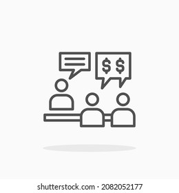Consulting icon. Editable Stroke and pixel perfect. Outline style. Vector illustration. Enjoy this icon for your project.
