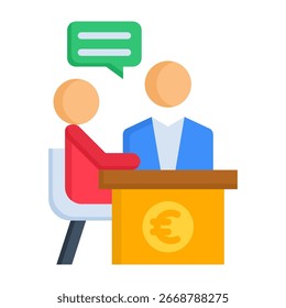 Ícone de consultoria Ilustração de vetor de estilo plano
