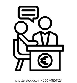 Consultoria sobre ilustração de vetor de estilo de linha de ícone