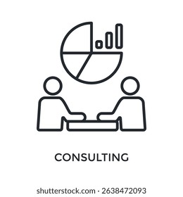 Consulting Icon Outline Style. Vector Illustration For Graphic Design
