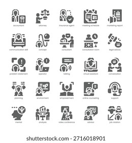 Consulting Icon pack para o seu site, celular, apresentação e design de logotipo. Ícone de consultoria design sólido. Ilustração de gráficos vetoriais e traçado editável.