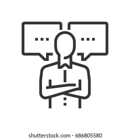 Consulting icon, part of the square icons, business elements icon set. The illustration is a vector, editable stroke, thirty-two by thirty-two matrix grid, pixel perfect file.