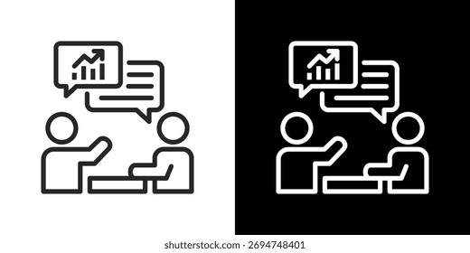 Consulting Icon Set. Clean Line Design With Light And Dark Versions For Versatile Use.