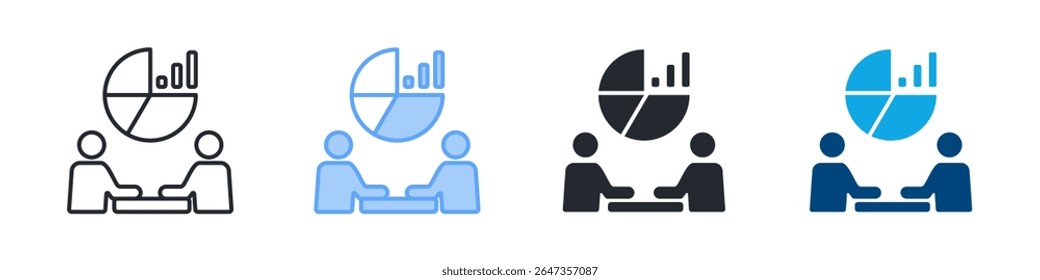 Consulting Icon Set Multiple Style. Designed In Outline, Blue, Glyph, Dual Tone