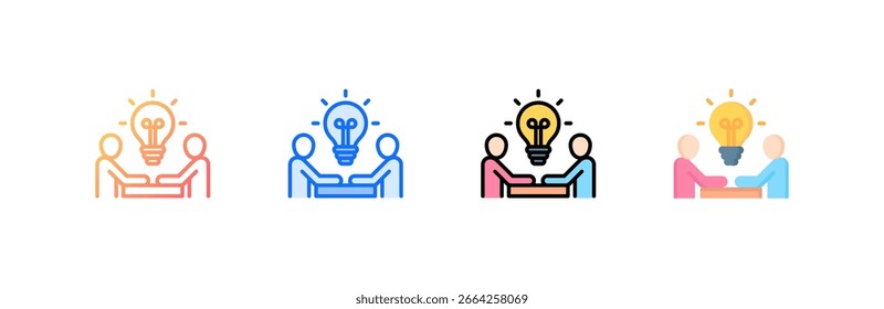 Consulting icon set multiple style collection