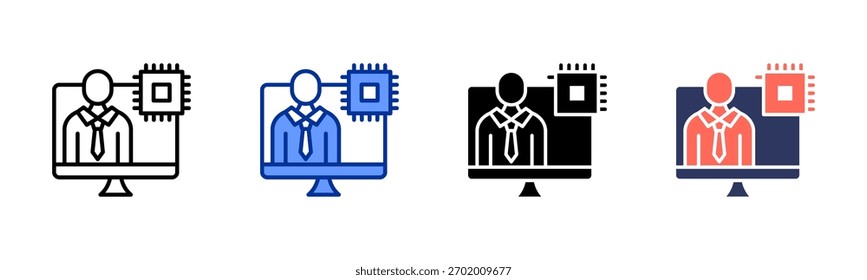 IT Consulting-Symbol setzt mehrere Stilsammlung