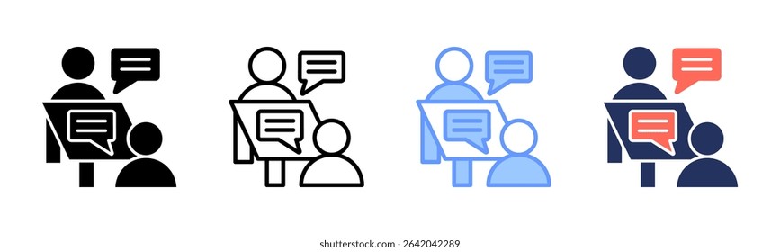 Consulting icon sheet multiple style collection