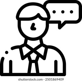 icono de consultoría. Diseño De Estilo Lineal Delgado Aislado Sobre Fondo Blanco