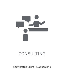 Consulting icon. Trendy Consulting logo concept on white background from Business and analytics collection. Suitable for use on web apps, mobile apps and print media.