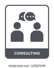 consulting icon vector on white background, consulting trendy filled icons from Business and analytics collection, consulting vector illustration