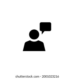 Consulting Icon Vector. Speaker, Man Speaks, Talk Symbol Image