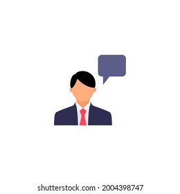 Consulting Icon Vector. Speaker, Man Speaks Symbol Image