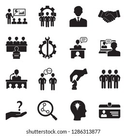 Consulting Icons. Black Flat Design. Vector Illustration.