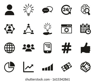 Consulting Icons Black White Set Big Stock Vector (Royalty Free ...