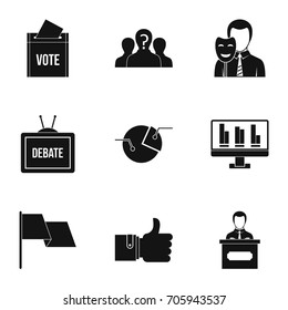 Consulting icons set. Simple style set of 9 consulting vector icons for web design