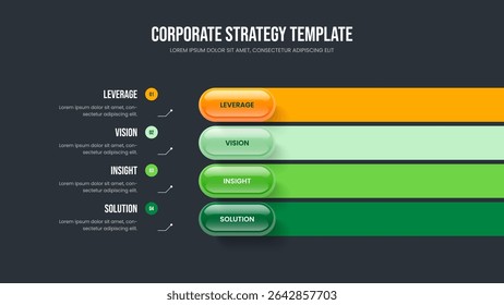 Consultoria Insight 4 Opção Diagrama Slide Design. Ilustração do Vetor de Modelo de Apresentação de Slides de Previsão da Empresa. Introdução aos negócios Layout de apresentação infográfica de quatro elementos.