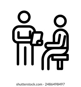 consulting line icon illustration vector graphic. Simple element illustration vector graphic, suitable for app, websites, and presentations isolated on white background