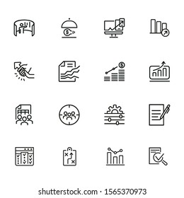 Consulting line icon set. Graph, chart, analysis. Business concept. Can be used for topics like marketing, finance management, startup