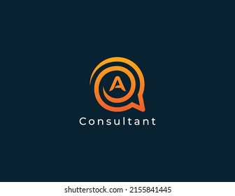 Consulting Logo Concept sign icon symbol Design with Letter A. Vector illustration logo template