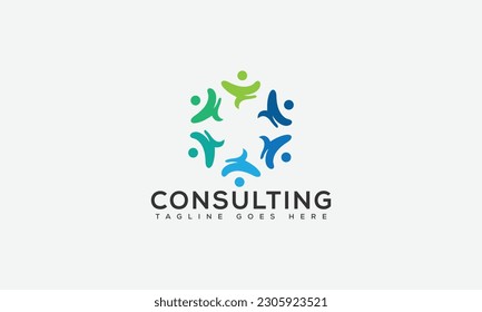 Elemento de promoción de marca gráfica Vector de plantilla de diseño de logotipo de consultoría.