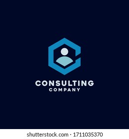 Vector de diseño de logotipos de consultoría. Símbolo de consulta y emblema de soluciones para la empresa.