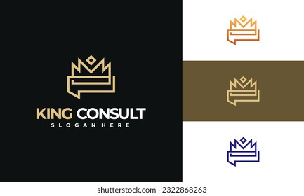 Logo-Design-Konzept-Vektorgrafik, Logo-Symbol für den King-Krongespräch