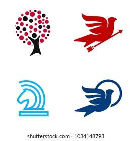 consulting logo vector icon illustration collection
