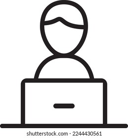 Berater mit dem Notebook, Vektorsymbol des Geschäftsmanns, Spezialist Illustrator, EPS