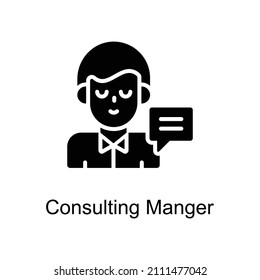 Consulting Manager vector Solid icon for web isolated on white background EPS 10 file